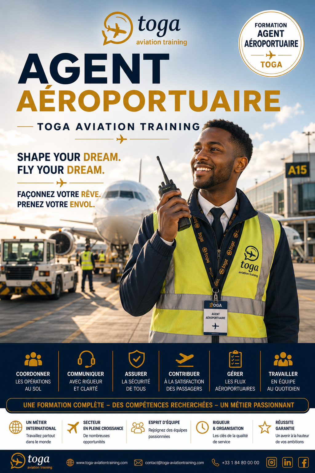 Formation Agent Aéroportuaire - Formation professionnelle aviation - TOGA Aviation Training